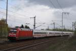 101 050 mit einem IC in Braunschweig Weddel am 21.04.2010 