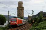 101 094-1 am 26.8.2010 mit dem IC 2012  Allgu  bei Oberwesel.