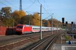 101 083-4 mit dem IC 146 nach Schiphol (Airport) in Rathenow. 30.10.2010