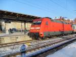 101 142 mit einem IC auf den Weg nach Schipol am 04.12.2010 in Stendal.