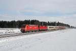 101 036 + 120 144 mit PbZ 2460 am 18.12.2010 bei Hrbach.