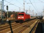 101 068-5 mit IC 142 Berlin Ostbahnhof-Schiphol auf Bahnhof Bad Bentheim am 24-2-2003.