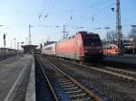 101 081 mit einem IC am 29.01.2011 in Stendal und fuhr weiter nach Berlin.