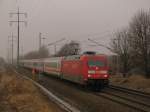 Der EC 173 von Hamburg-Altona nach Villach Hbf war am 05.03.2011 der letzte in Diedersdorf fotografierte Zug und es ging weiter nach Trebbin.