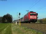 20.03.2011: Die 101 085-9 hat mit dem IC 2260 (Mnchen-Karlsruhe) ihr Ziel Karlsruhe Hbf fast erreicht.