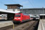 101 131 mit Metropolitan Wagen als ICE 914 nach Berlin am 24.03.2011 in Mnchen Hbf. Seit dem letzten Wochenende kommt einmal tglich planmig eine Metropolitan Garnitur nach Mnchen.