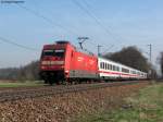 Die 101 008-1 zog am 24.03.2011 den IC 2266 (Mnchen-Karlsruhe).