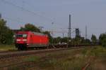 101 010-7 mit einem leeren Containerzug in Hamburg-Unterelbe am 18.08.2011