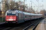 101 070-1  Die Adler  mit IC132 nach Luxemburg in Recklinghausen-Sd 27.1.2012