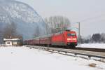 101 086 mit NF 13411 am 04.02.2012 bei Niederaudorf im Inntal.