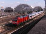 BR 101 118-8 mit einem IC richtung Magdeburg am 31.03.2012 in Dresden Hbf.