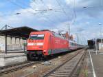 Am 19.05.2012 kam 101 017 mit dem IC 142 in Stendal an.