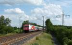 Die 101 081-8 fuhr am 08.06.2012 mit dem IC 135 von Luxemburg nach Norddeich Mole, hier kurz vor Leer.