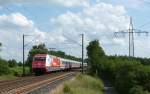 Die 101 081-8 fuhr am 08.06.2012 mit dem IC 135 von Luxemburg nach Norddeich Mole, hier kurz vor Leer.