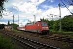 101 124, mit Autoreisezug in Lehrte, am 15.07.2012.