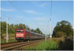 101 089 mit EC 379 bei Elsterwerda, 29.09.2011