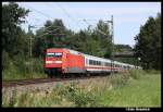 101 053 am 14.08.2012 mit einem IC bei Westbevern.