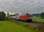 101 096 mit EC 390 von Linz nach Frankfurt (Main) am 13.10.2012 unterwegs bei Hilperting.