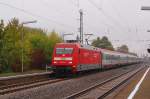 Mit sterreichischen IC-Wagen am Hacken ist die 101 017-2 am Freitag gen Ludwigshafen unterwegs hier in Guntersblum. 12.10.2012