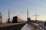 101 068-5 fuhr am 23.01.2013 mit dem IC 133 von Luxemburg nach Norddeich Mole, hier kurz vor Leer.