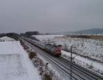 101 022-2 ist hier am 25.01.13 kurz vor Lichtenfels mit einem IC zusehen. Schublok ist 101 087-5. Hier der Nachschu!

