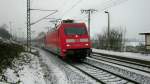 1. Foto in 2013...der Eurocity auf dem Weg nach Wien mit der 101 043-8 an der Spitze durchfhrt den Hp Dresden-Cotta (24.1.2013)