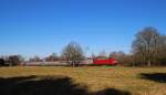 101 122-0 fuhr am 04.03.2013 mit dem IC 130 von Norddeich nach Koblenz, hier in Leer.