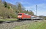 101 116 mit EC 118 von Salzburg nach Mnster/Westf.fhrt mir bei Reichenbach/Fils vor die Kamera.Aufgenommen am 14.4.2013