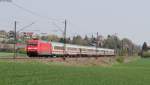 101 120-4 mit dem EC 218 (Graz Hbf-Frankfurt(Main)Hbf) bei Ebersbach 24.4.13