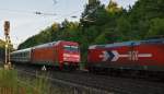 101 136-0 vorbei an der 185 605-3 Richtung Fulda am 01.08.13