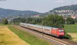 IC 2292 (Stuttgart Hbf-Frankfurt(Main)Hbf) mit Schublok 101 021-4 bei Heddesheim 8.7.13