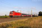 101 122-0 mit einem Kreuzfahrersonderzug von Berlin-Lichtenberg nach Rostock-Seehafen in Vietznitz.