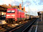 Am 24.11.2013 kam 101 033 mit IC 142 aus Richtung Berlin durch Stendal und fuhr weiter nach Amsterdam.