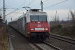 Die 101 070-1 auf der Fahrt nach Budapest mit EC175 bei Großbeeren.