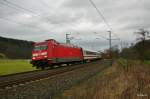 101 069-3 mit einen IC nach Wiesbaden am 02.01.14 bei Hermannspiegel.