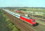 101 095 mit IR 2575 (Hamburg–Konstanz) am 28.03.1999 in Maschen Pbf