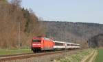 101 139-4 mit dem IC 183 (Stuttgart Hbf-Zürich HB) bei Grünholz 30.3.14