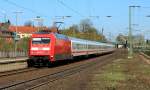 Am 15.04.2015 fährt 101 045-3 mit einem IC von Norddeich Mole nach Köln in Recklinghausen Hbf.