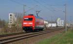 101 090 war am 14.04.15 vom DB Werk Dessau aus auf Probefahrt Richtung Bitterfeld.