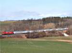 Um ca. 11 Uhr am 22.02.07 passierte der IC 2065 Karlsruhe HBF - Nrnberg HBF die Kurve vor dem Goldshfer Regionalbahnhof. Schublok war eine unbekannte 101er mit PEP(SI)-Werbung.