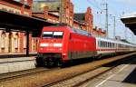 Am 20.08.2015 kam die 101 003-2 von der DB aus Richtung Berlin nach Stendal und fuhr weiter in Richtung Hannover . 