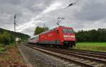 101 059-4 schiebt den IC 1379 nach Frankfurt/M. abgelichtet am 23.09.15 in Haunetal.