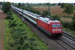 101 109-7  ex. CEWE-Fotobuch  am 22.08.2014 mit dem EC 6 (Zürich HB (Chur HB) - Hamburg Altona) bei Auggen auf em Weg zum nächsten Zwischenhalt in Freiburg (Brsg) Hbf.