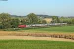 101 *** mit dem EC 113 (Frankfurt-München) bei Gondelsheim, 02.10.2015.