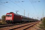 Am 19.10.2014 bespannte 101 056-0 den EC 7 (Hamburg Altona - Zürich HB/Chur HB) auf dem Deutschen Abschnitt zwischen Hamburg Altona und Basel SBB.