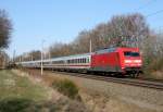 101 021 mit IC 2226 (Frankfurt [Main] Hbf–Kln–Kiel Hbf) am 06.04.2015 in Klecken