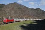 101 089 mit IC719 zwischen Bruck/Mur und Pernegg am 20.02.2016