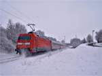 Heute, 24.03.07, in Hofen(b Aalen) - BR 101 072-7 rauscht mit IC 2063 von Karlsruhe HBF nach Nrnberg HBF an Hofen(b Aalen).