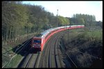 101007 war am 13.07.1997 mit einer kompletten ÖBB Garnitur als Eurocity nach Wien am Ortsrand von Hasbergen um 13.07 Uhr auf der Rollbahn unterwegs.