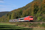 101 135-2 mit dem IC 187 (Stuttgart Hbf-Zürich HB) bei Neckarhausen 16.10.16